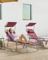 Tumbona Plegable con Parasol y Respaldo Reclinable, Ideal para Jardín, Piscina y Terraza, 193x53x29 cm, Capacidad de 150 kg - details 17