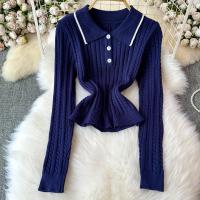 Conjunto De Dos Piezas Para Mujer REALEFT Otoño Invierno Traje De Pista De Correr Polo Collar Suéter Y Falda Skater A-line Nuevo 2024 - details 29