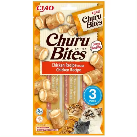 Churu Bites Receta de Pollo para Gatos 3 x 10 gr - 1