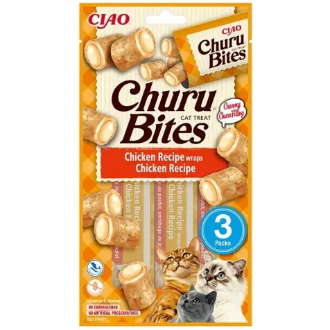 Churu Bites Receta de Pollo para Gatos 3 x 10 gr - 1