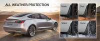 Protector De Barro Para Tesla Model 3 De TPE Guardabarros Exterior Del Vehículo Protección Contra Sedimentos Conjunto De 4 - details 4
