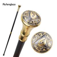 Bastón De Moda Con Relieve De Ojo Totem Freemason Dorado 93cm Punta De Goma Material De Eje Acero Para Hiking Y Uso Diario - details 3