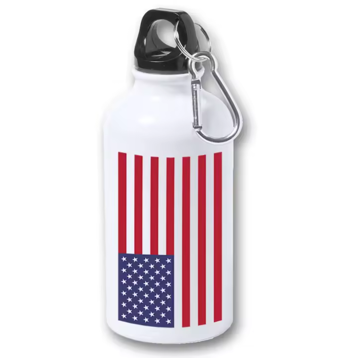 BIDON 400ML METALICO BANDERA DE LOS ESTADOS UNIDOS para viaje y deporte libertad tio sam - 1