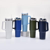 Botella De Agua Aislada De Acero Inoxidable De 40oz Con Mango  De Bebida Para Verano Y Exterior Mantén Frío Con Tapón Y Pajita Mug - details 8