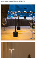 Lámpara De Mesa Recargable LED Sin Cable 3 Colores Regulación Sin Fin Portátil Luz De Mesa Para Decoración De Comedor Y Dormitorio - details 8
