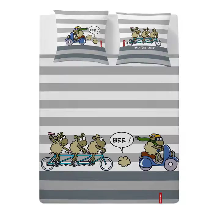 KUKUXUMUSU - Sábana encimera TAMDEM SCOOTER, 100% algodón 144 hilos. Varios tamaños disponibles. - 1