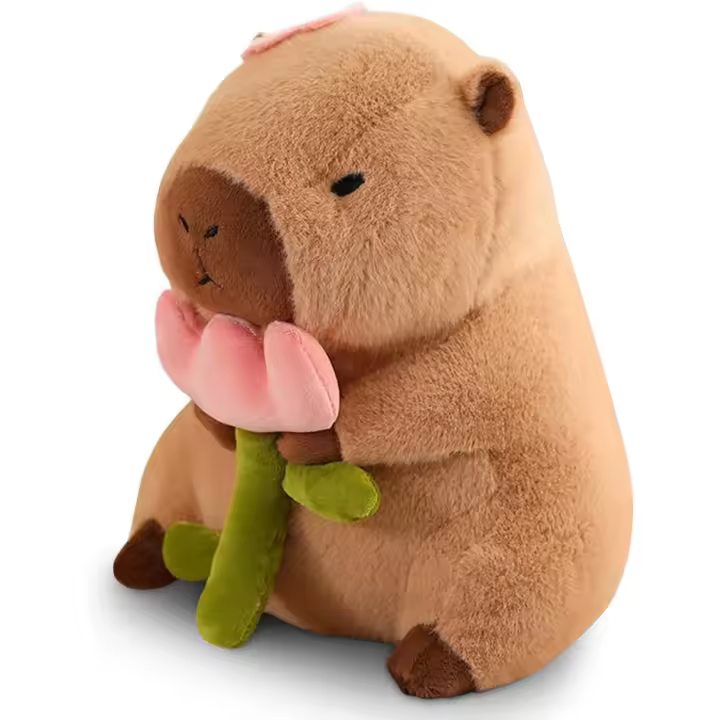 Juguetes de peluche de capibara, linda almohada de peluche de capibara de 30 cm, regalo de Pascua para el día de San Valentín, adecuado para niños y niñas (capibara rosa de 30 cm) - 1
