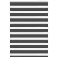 vidaXL Estor cebra negro tejido poliéster en dimensiones 115x100 cm/115x150 cm/115x200 cm y más | protección solar decorativa para ventanas hogar oficina dormitorio fácil de instalar - details 1