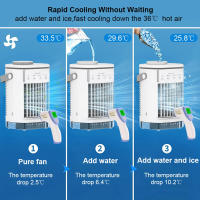 BIT Aire acondicionado portátil, miniventilador de refrigeración, humidificador de agua helada con USB de 700ml, viento fuerte para dormitorio y hogar - details 1