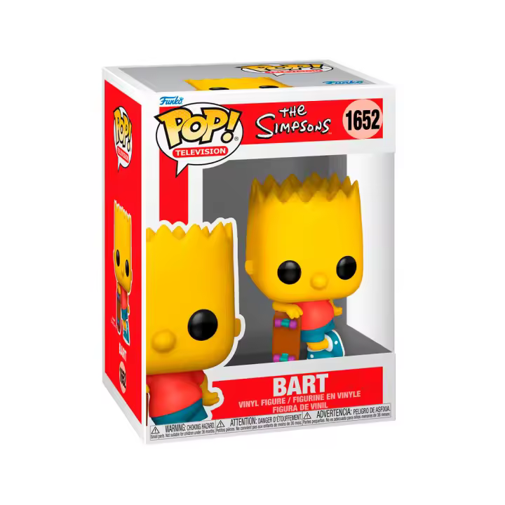 FIGURA POP LOS SIMPSONS BART WITH SKATEBOARD 9 CM - Nuevo a Estrenar - Original FUNKO - Miniatura POP - Figura de Colección Funko - Colección The Simpsons - Pop Series TV - 1