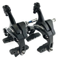 RACEWORK Calipero De Bicicleta De Carretera Doble Punto De Rotación Aluminio Lado Pull Freno Para Rueda De 700C Paquete Con Pastillas De Freno - details 4