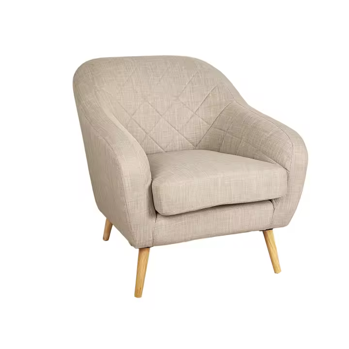 SILLON BEIGE PATAS MADERA NATURAL HM122202 FIJALO - 1