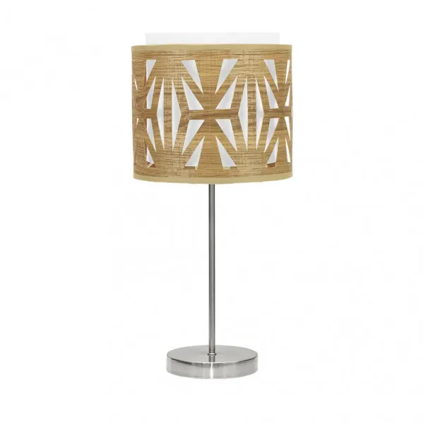 FABRILAMP Sobremesa Katerina Niquel/Madera Clara 42x17x17 Cm - 1