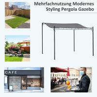 Toldo Carpa Gris Metálico 297x297cm para Jardín Terraza Balcón - details 4