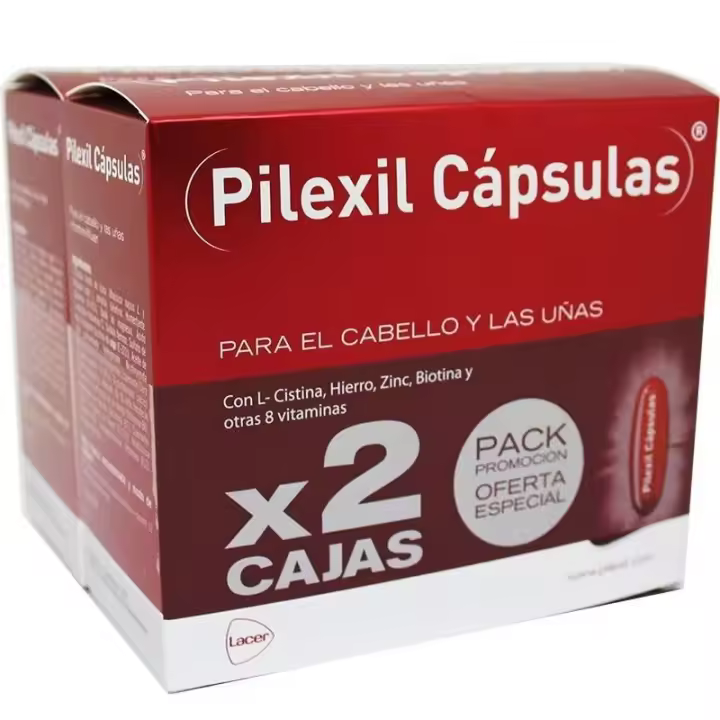 Pilexil Anticaída Cápsulas DUPLO 2x100 - Complemento Alimenticio para Fortalecer el Cabello - 1