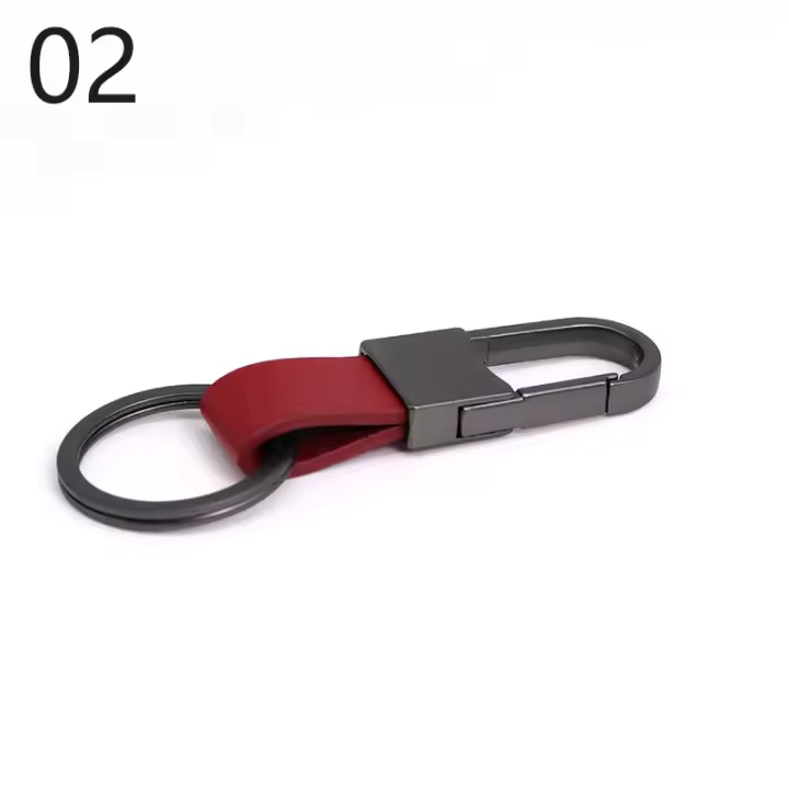 Llavero De Cuero Moda Con Anillo Metálico Para Llaves De Coche Soporte De Cinturón Para Mujeres Y Hombres Accesorios De Moda - 1