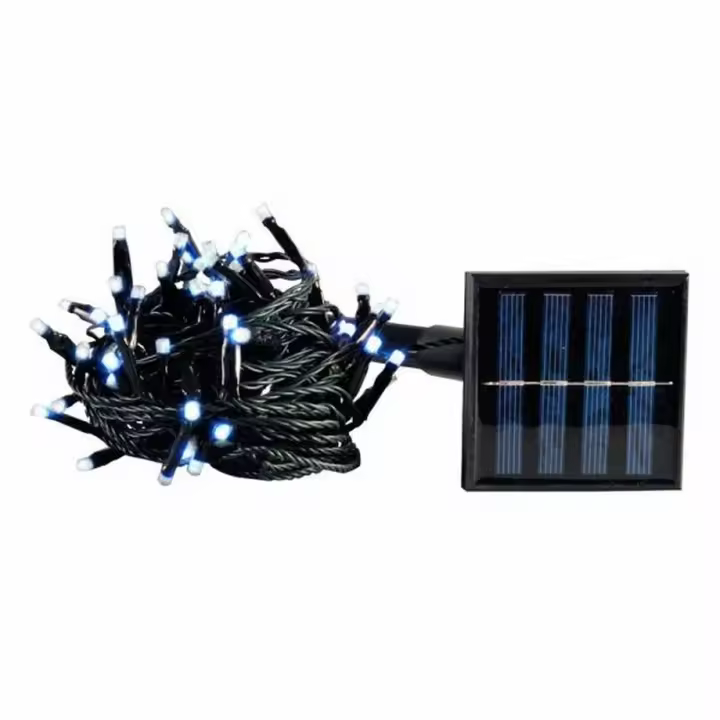 Gerimport Guirnalda Solar 100 Leds Blanco Frío 15 Metros Decoración Exterior - 1