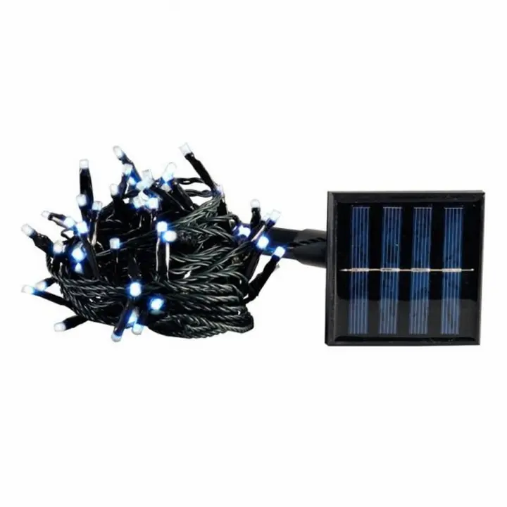 Gerimport Guirnalda Solar 100 Leds Blanco Frío 15 Metros Decoración Exterior - 1