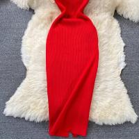Vestido Elegante De Mujer YuooMuoo Primavera Verano 2025 Cuello Cuadrado Blanco Negro Suéter Bodycon Estilo Oficina Lady Longitud De Rodilla - details 6