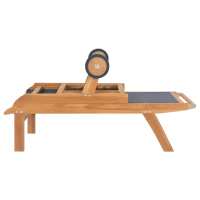 vidaXL Tumbona plegable con ruedas teca maciza y textileno Sillas de Exterior Ideal para jardín, playa, piscina, terraza Tumbona Piscina Tumbonas Playa Tumbonas Jardín Exterior - details 4