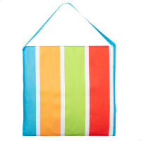 Aktive - Esterilla playa acolchada con respaldo, 155x52x40 cm, multicolor a rayas, soporta un peso máximo de 110 kg, estructura acero, tejido Oxford 600D, asa hombro de transporte, esterilla de playa plegable, esterillas con respaldo - details 6