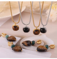 Collar De Acero Inoxidable Con Colgante De Ojo De Tigre Para Hombres Y Mujeres Resistente Al Agua Cadena De Cuello Para Parejas Joyería Moda Para Fiestas - details 19