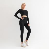 Conjunto De Yoga Para Mujer Ropa Deportiva De Gimnasio Con Top De Manga Larga Y Leggings De Cintura Alta Fitness Sports - details 3