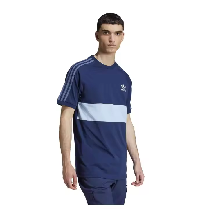 Camiseta de Manga Corta Adidas Originals 3 Stripes Panel para hombre en color azul - 1