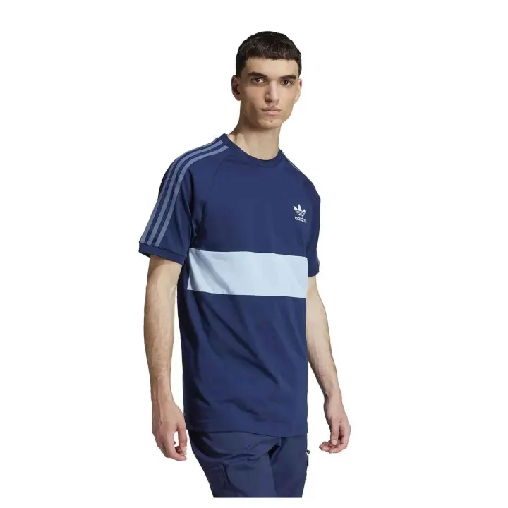 Camiseta de Manga Corta Adidas Originals 3 Stripes Panel para hombre en color azul - 1