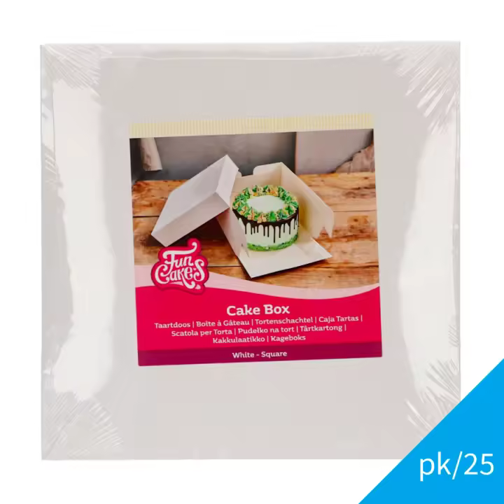Caja para Tarta Glotomania - Blanca - Funcakes - 25 Cm - Pack 25 U - 1