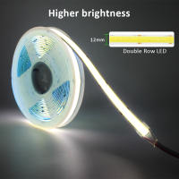 Tira De LED COB Super Brillante Doble Fila 616/624 LEDs/m Flexible Dimmable Luz RA90 Cinta De Iluminación 3000K 4000K 6500K DC12V 24V Para Sala De Estar - details 2