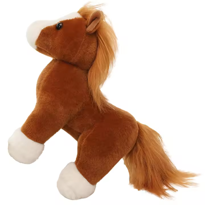 Juguete De Peluche Realista De Caballo Simulación Animal De Peluche Para Decoración Del Hogar Y Regalo De Cumpleaños Para Niños Color Marrón Blanco Negro - 1