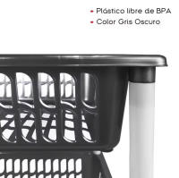 Carrito de Cocina con 4 Cestas y Ruedas, 40x30x85cm, Plástico Libre de BPA y Metal - details 1