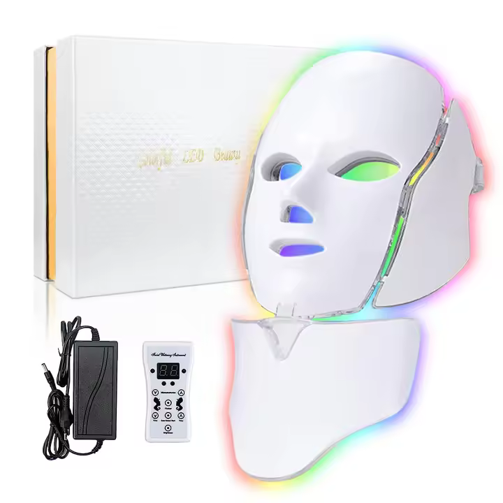 Máscara De Belleza LED Para Cara With Therapy De Luz Roja Y 7 Colores Device De Cuidado De piel Rejuvenecimiento Levantamiento Antiarrugas Blanqueamiento Use Doméstico - 1