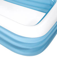 INTEX - Piscina hinchable rectangular azul, 305x183x56 cm, 1.020L. Para niños desde 6 años, con 3 cámaras de aire, tapón de desagüe y parche. Verano, jardín, juego acuático, resistente, familiar, segura, vinilo duradero, fácil montaje, diversión - details 5