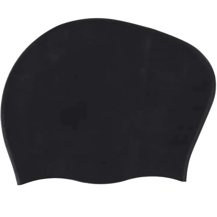 Gorro de natation para cabello grande, gorra de natation para mujer sombrero de natation de silicona impermeable para cabello grande, sombrero de Nation para adultos negro - 1