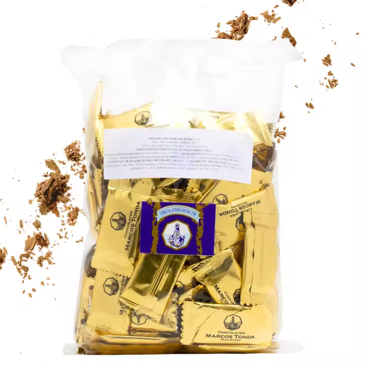 Chocolatinas Mini Individuales Marcos Tonda - Napolitanas Chocolate X2 | Chocolate Negro | Mini Chocolatinas Individuales | Mini Chocolates Napolitanas | Desde 1793 - 1