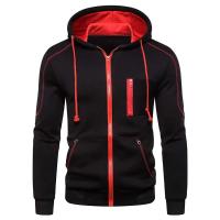 Chaqueta De Moda Para Hombres Con Capucha Cierre De Cremallera Manga Larga Sudadera De Fleece Casual Deportiva Talla Grande Negro Blanco - details 5