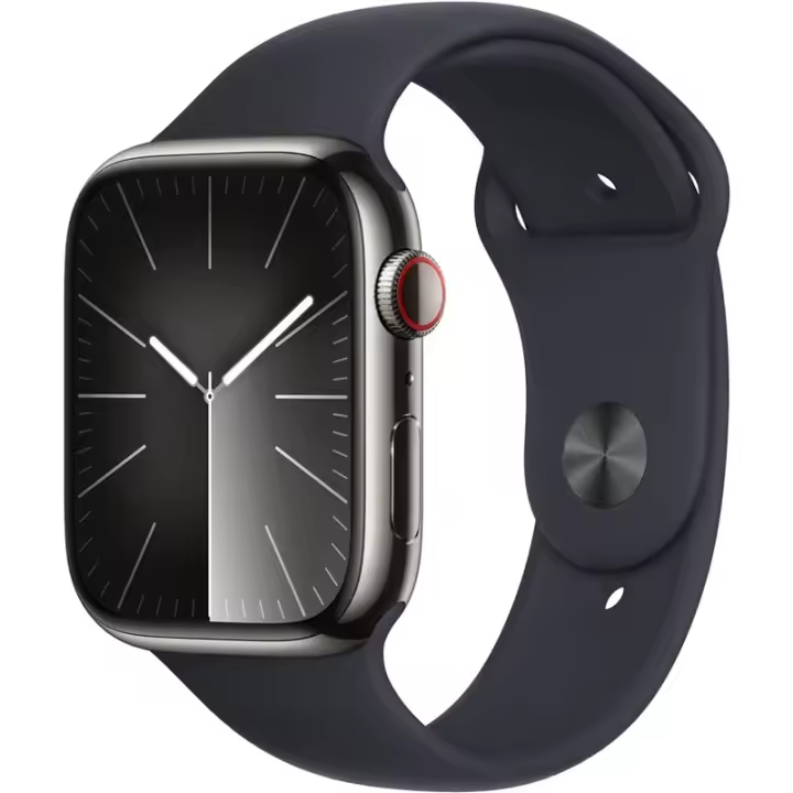 Apple Watch Series 9 GPS Celular 45 mm Ca Acero Grafito con Cinturón Deportivo Midnight S/M - 1