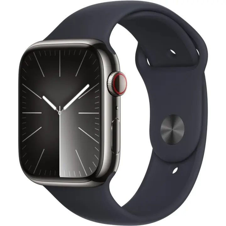 Apple Watch Series 9 Teléfono GPS 45 mm AC Acero Grafito Medianoche Cinturón deportivo S/M - 1
