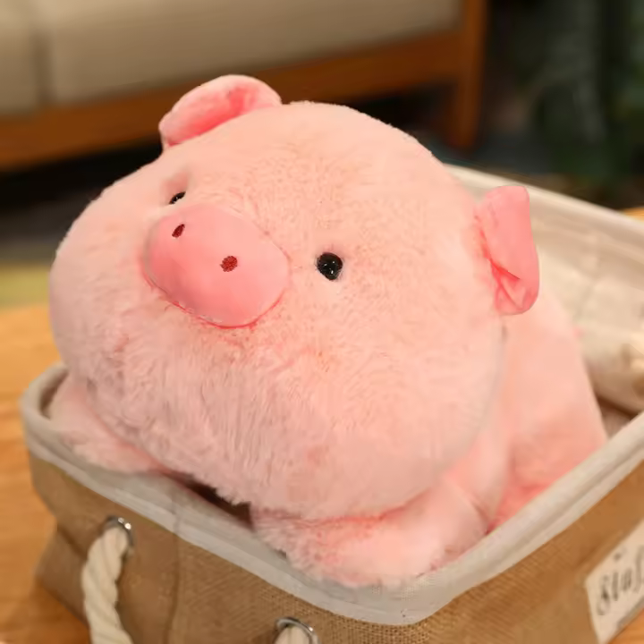 Muñeco De Peluche De Cerdo Divertido 25cm/9.84in Almohada De Cerdo Cartoon Para Decoración De Habitación Regalo De Cumpleaños Para Niñas Relleno De Algodón PP - 1