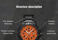 Reloj Militar Deportivo Addies Para Hombres Con Calendario Y Luz Tubería 50m Resistente Al Agua Correa De Nylon Bisel Giratorio Movimiento Cuarzo - details 0