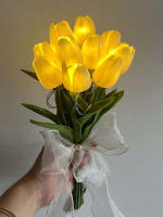 Juego De 5/10 Pcs Luz Nocturna De Tulipes LED Para Jardín Y Hogar Flores Artificiales De PU Decoración Para Bodas Cumpleaños Regalo - details 12