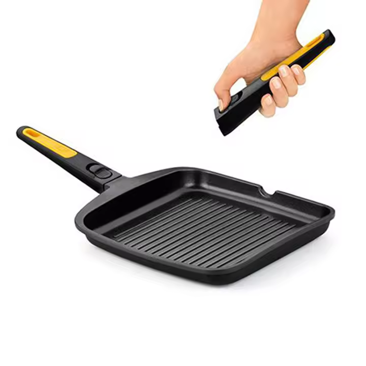 Grill Fast Click BRA Aluminio Fundido 28x28 Cm Antiadherente Compatible con Inducción - 1