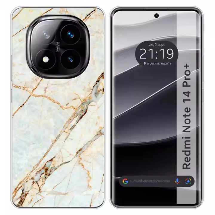 Tumundosmartphone Funda Silicona para Xiaomi Redmi Note 14 Pro+ Plus 5G diseño Mármol 13 Dibujos - 1