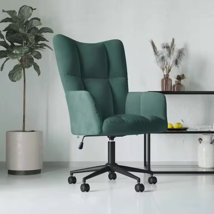 vidaXL Sillón de relax de terciopelo en color Gris oscuro/Negro/Verde oscuro y más - 1