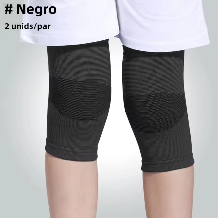 Manguito De Compresión Para Rodilla De Niños Protección Deportiva Para Baloncesto Voleibol Gimnasia Tallas Universales Colores Azul Negro Rosa - 1