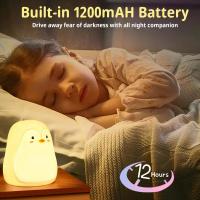 Lámpara Nocturna De Pinguino Lindo En Silicona Toque Multicolor LED Recargable USB Protección Para Los Ojos Para El Hogar Y Jardín - details 0
