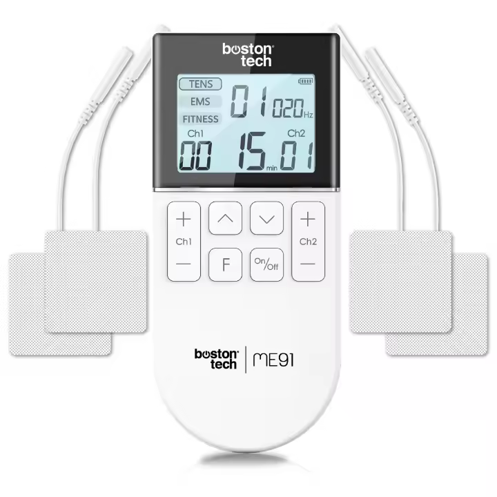 Boston Tech Electroestimulador Muscular TENS ME91 - Alivio del Dolor con 50 Programas - 1