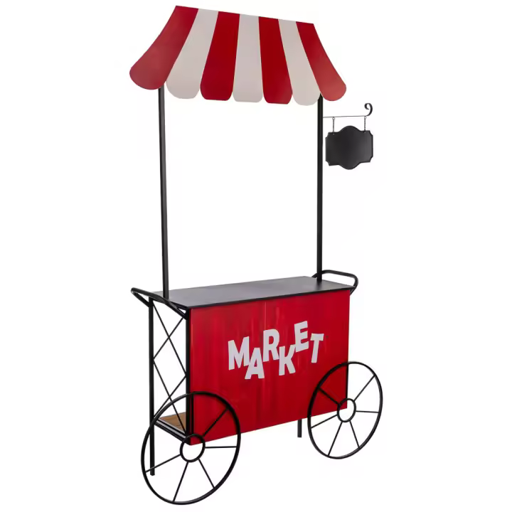 Carro expositor de metal con bandeja 149x39x213h cm - 1